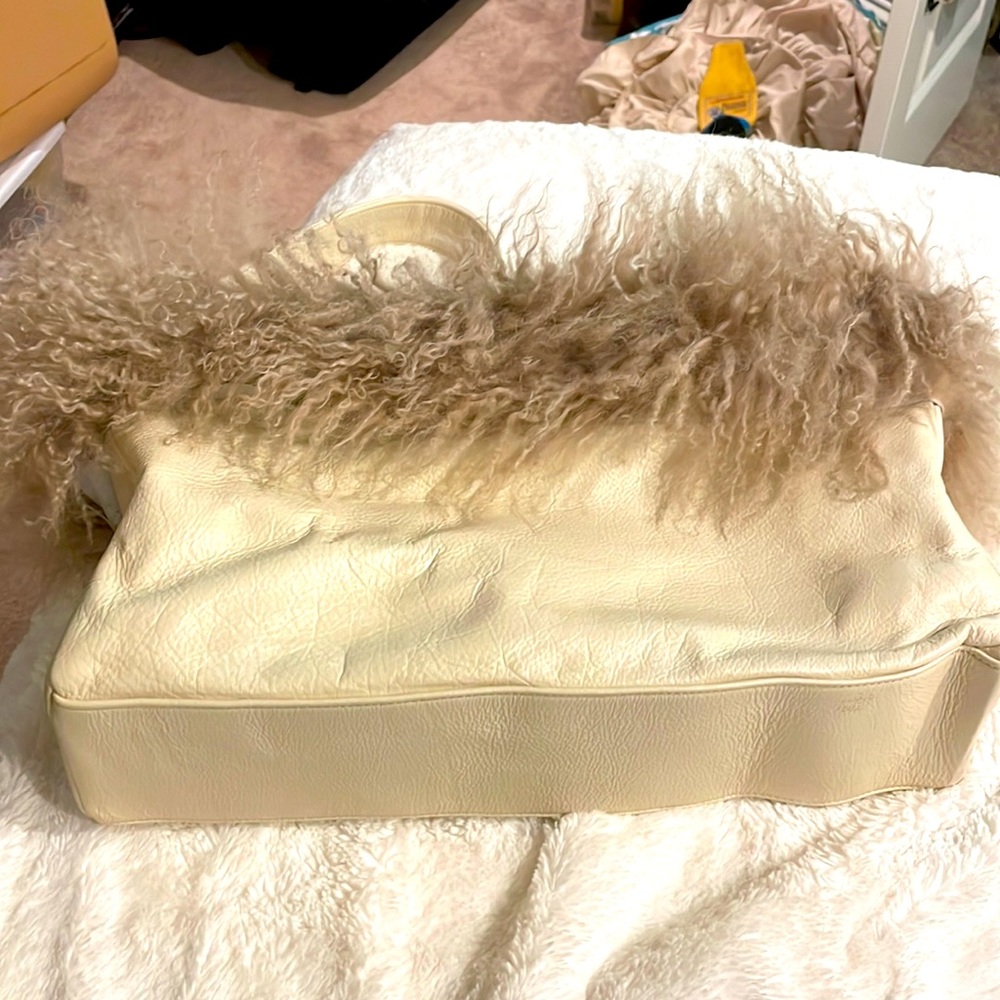All leather cream pocketbook